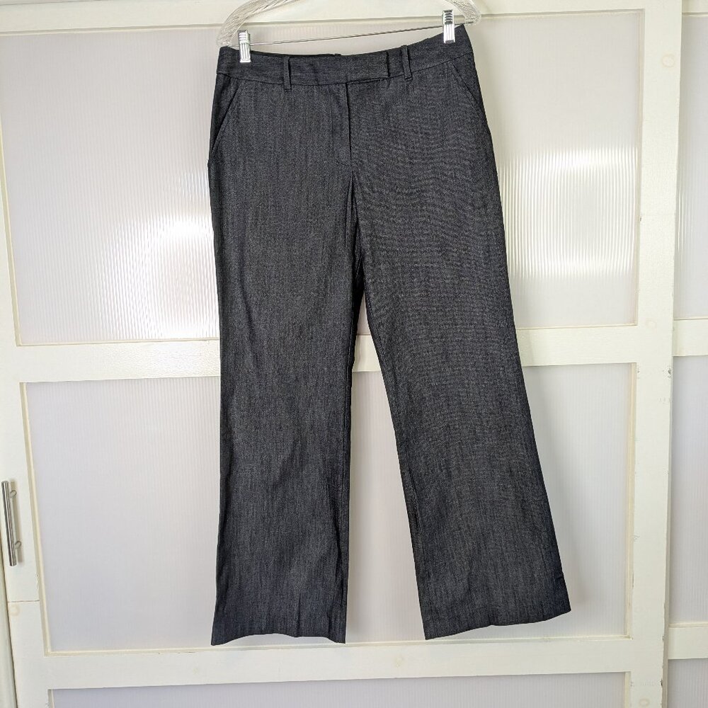 Garnet Hill NWOT Denim Cotton Wide Leg Trouser Pants Jeans Size 10 Petite Modern